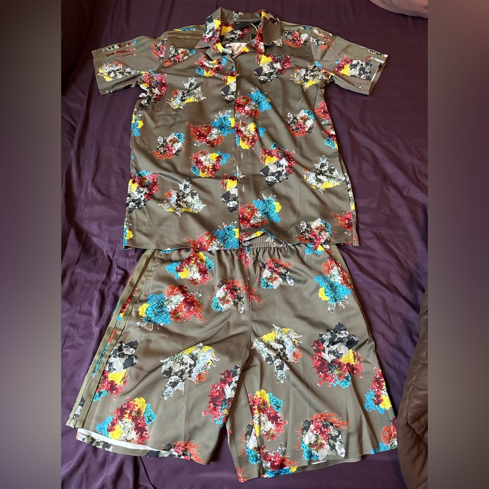 BRAND NEW: Ivy Park x Adidas Satin shirt and short set